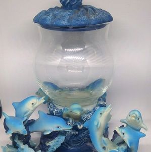 Dolphin theme candle holder set